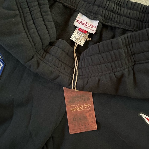 Men's Miami Heat Mitchell & Ness Origins Black Fleece Shorts Size L Large New - Picture 7 of 11